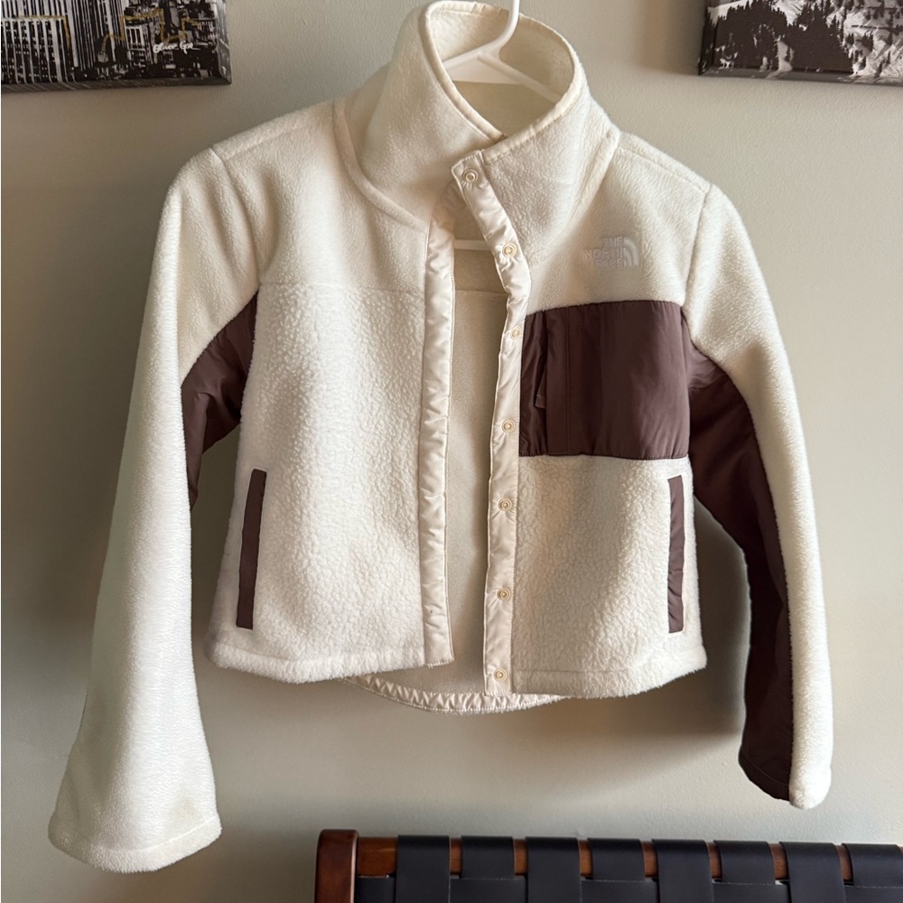 The North Face Kids' White and Brown Fleece Jacket